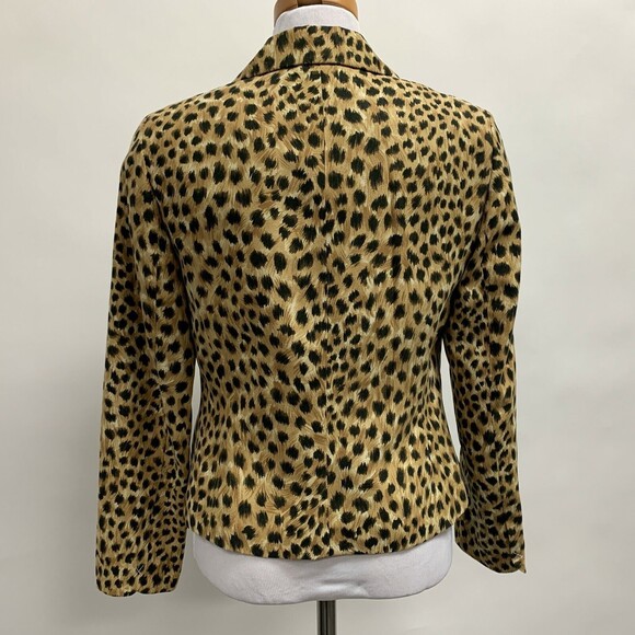 Judith Hart Women's Blazer Jacket Size 8 Petite Multicolor Brown Animal Print - Picture 4 of 8